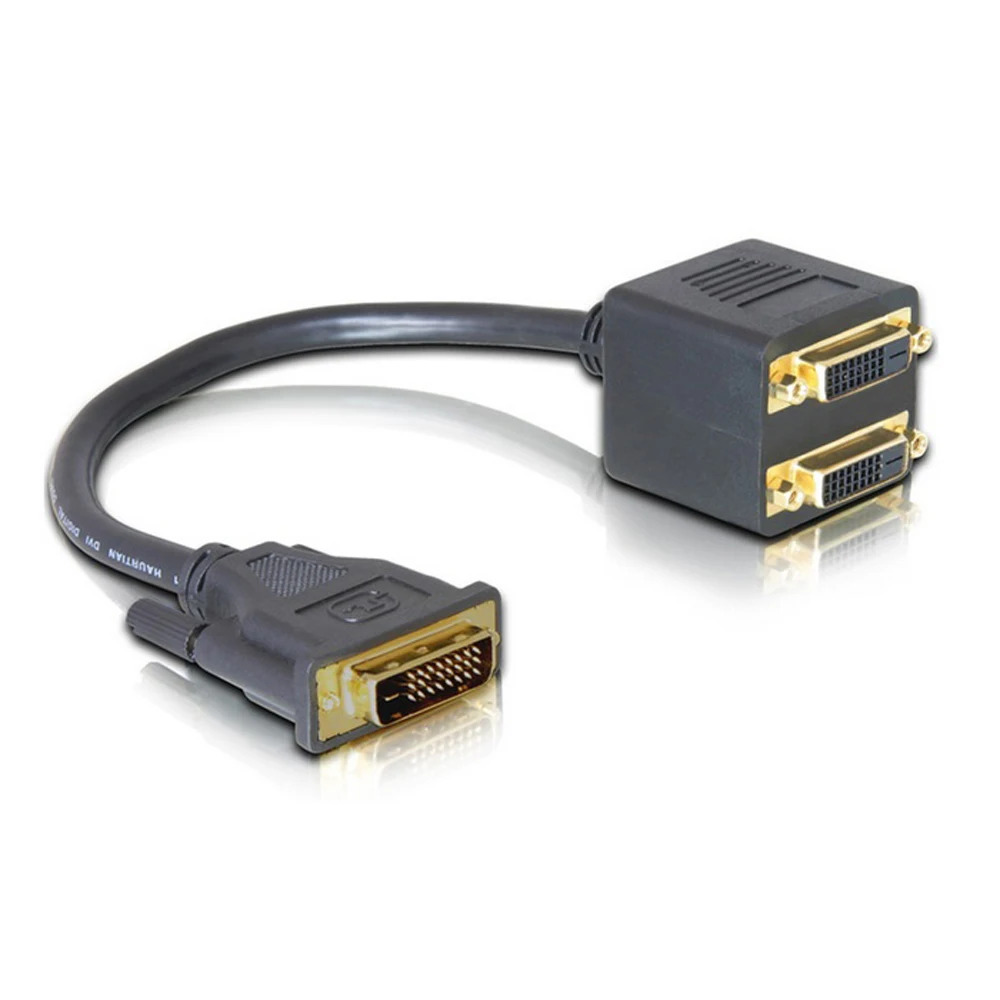 DVI Male to 2 DVI Female Adapter cable Single Link DVI Splitter 1 to 2 Port Y Extension Cable