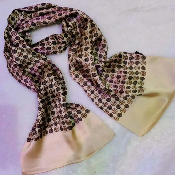 Винтажный шелковый шарф мужской модный цветочный узор с узором пейсли двухслойный Шелковый Атласный шейный платок#4091 - Цвет: 58