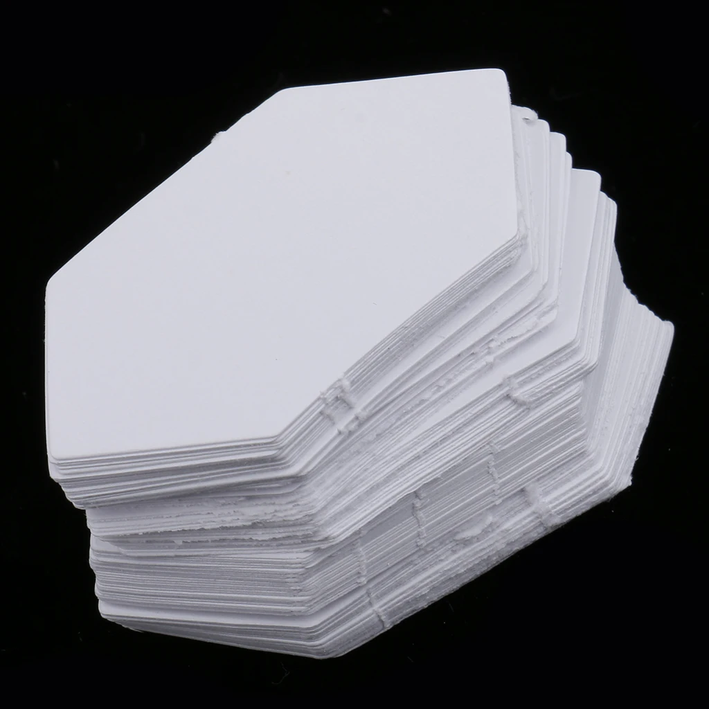 200 шт Шестигранная английская бумага для лоскутного шитья шаблоны белые 26 мм 42 мм
