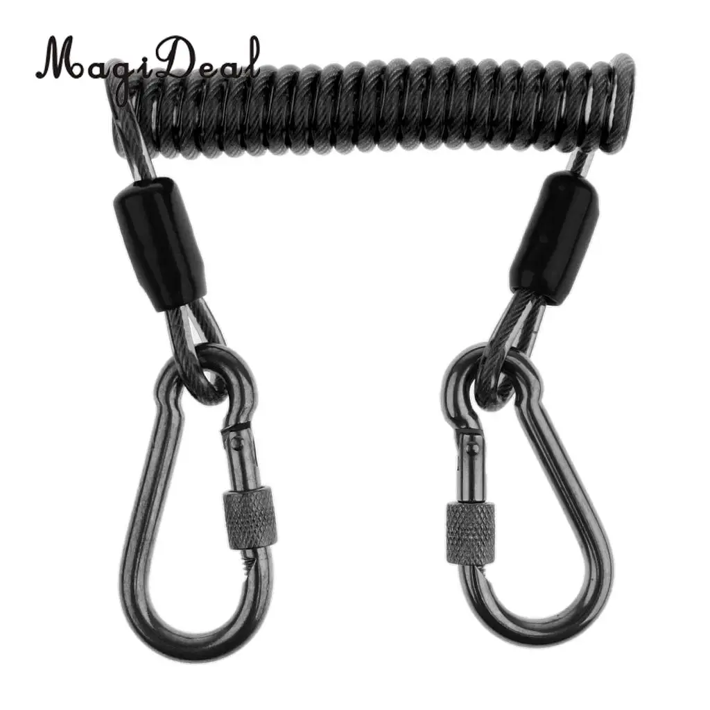 MagiDeal Professional Scuba Diving Spiral Spring Coil Lanyard Safety Emergency Tool for Outdoor Climbing Underwater Photography