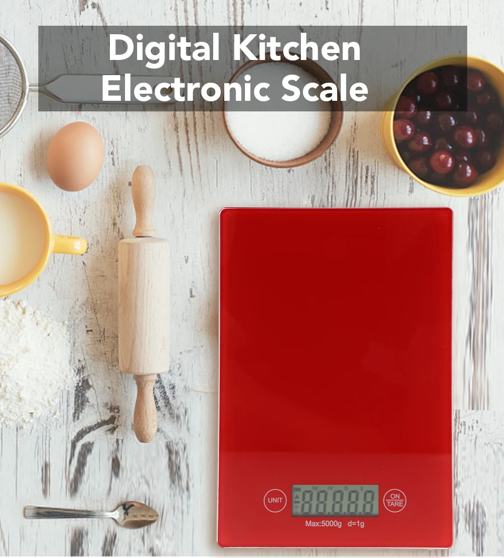 5Kg1g Kitchen Scale LCD Digital Portable Electronic Scale Food Kitchen Weight Scale Weighing Scales   kggozlb  LED Backlight  (4)