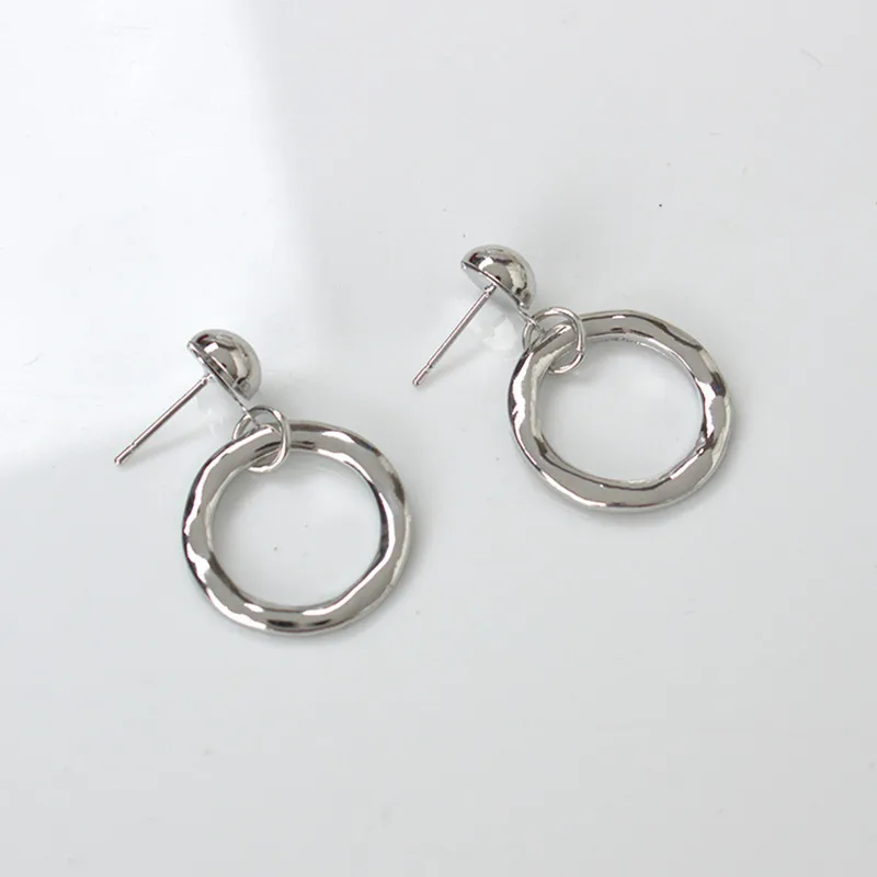 

2018 Punk Style Simple Round Metal Earrings Geometric Round Irregular Fashion Earrings for Girls Jewelry Gifts