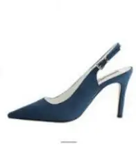 Г., летние новые стильные босоножки женские замшевые пикантные корейские модные осенние туфли на высоком каблуке - Цвет: Navy blue  10cm