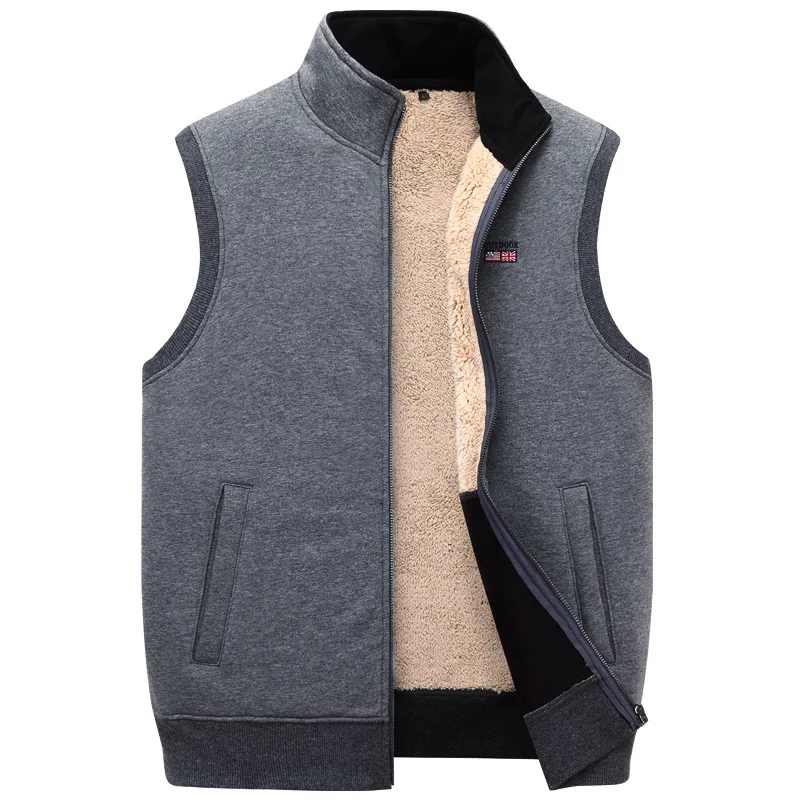 

Autumn Winter Thick Cotton Vests Men's Loose Thiced Fleece Vest Waistcoat Plus Size XXXXXL Mens Outerwear Men Coats Tops