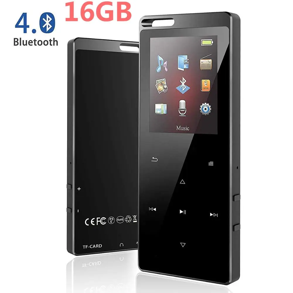 Cena Bluetooth4.2 odtwarzacz MP3 16GB klawisz dotykowy 1.8 Cal kolorowy ekran bezstratny odtwarzacz muzyki obsługuje fm, nagrywanie, obsługuje SD do 128GB