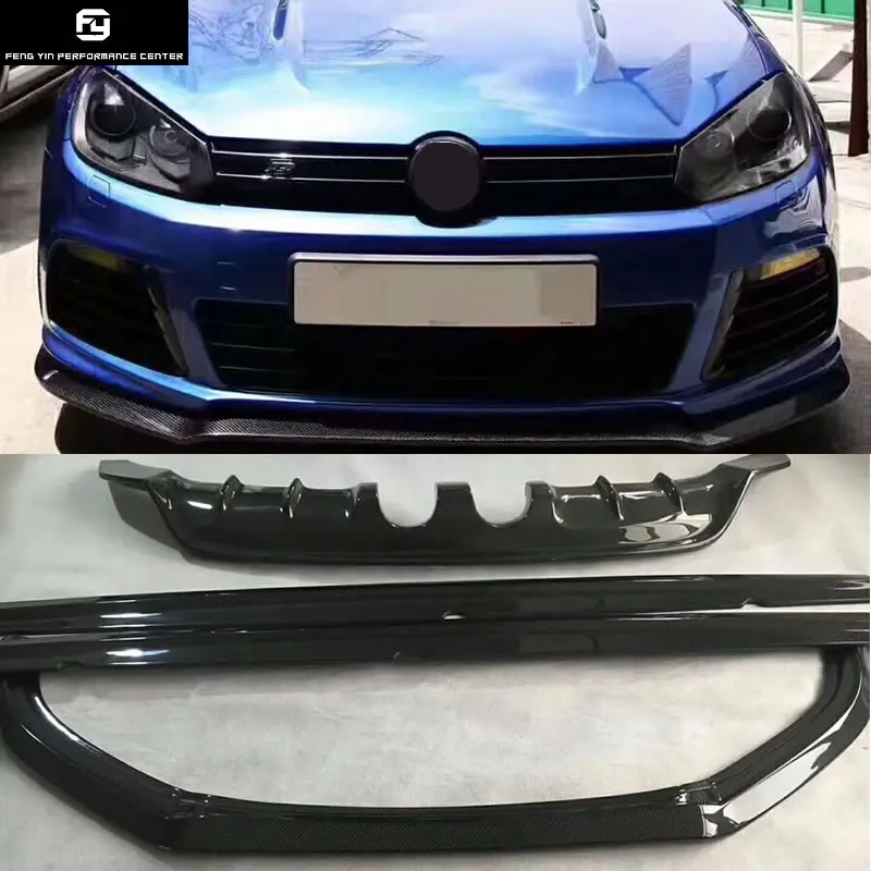 Комплект кузова автомобиля Golf 6 R20 углеродное волокно передняя губа задний диффузор боковые юбки для VW Golf6 MK6 R20 11-13