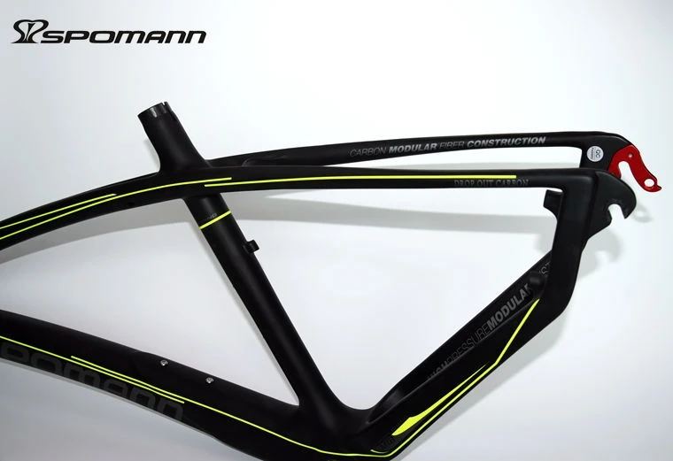 Flash Deal Newest SPOMANN 27.5*15.5/17.5/19.5" inch Mountain bicycle matte UD full carbon fibre bike carbon frame 27.5er MTB parts headsets 14