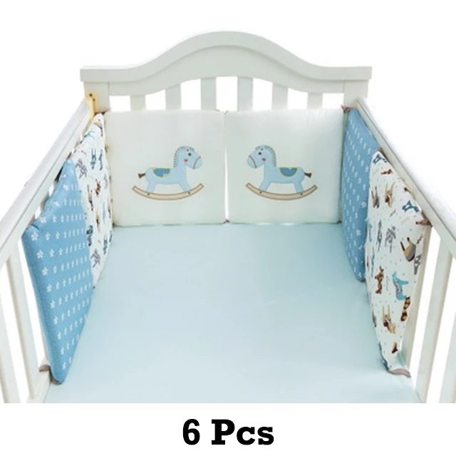 Детские бамперы в кроватку, бампер для детской кроватки, хлопок, защита для детской кроватки, бампер для новорожденных, Комплект постельного белья для малышей 3/6 - Цвет: 6Pcs-7