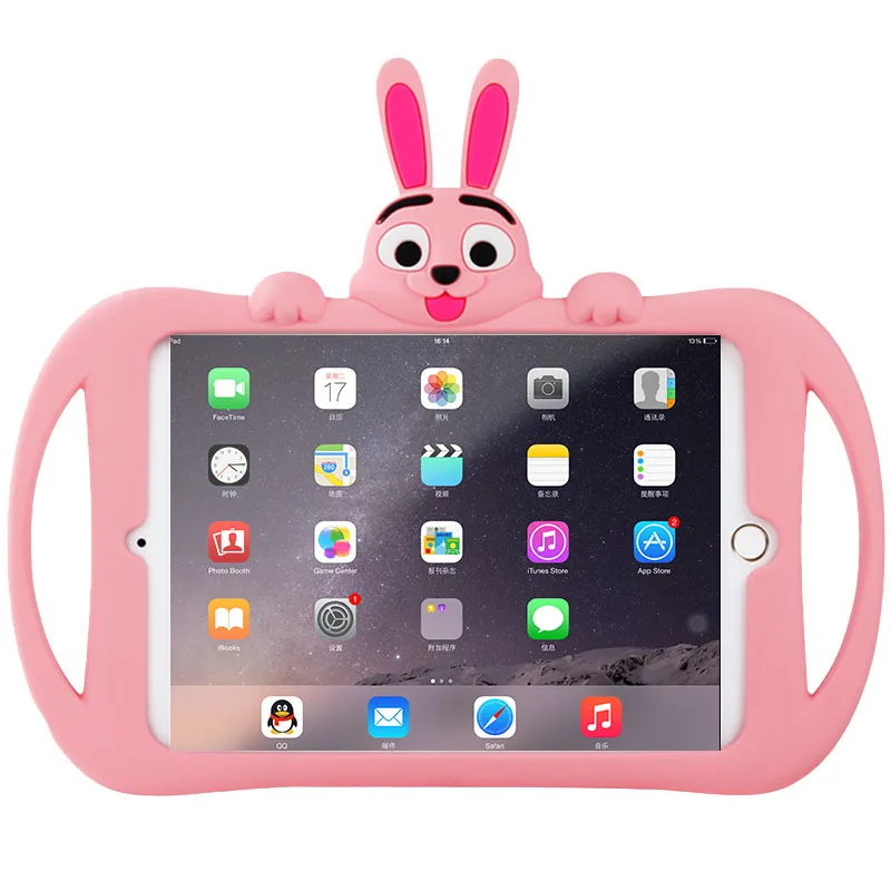 

Kids Case for iPad Mini 5 2019 New Release Lovely Rabbit for Children Silicone Soft Washable Back Stand Cover for iPad mini5