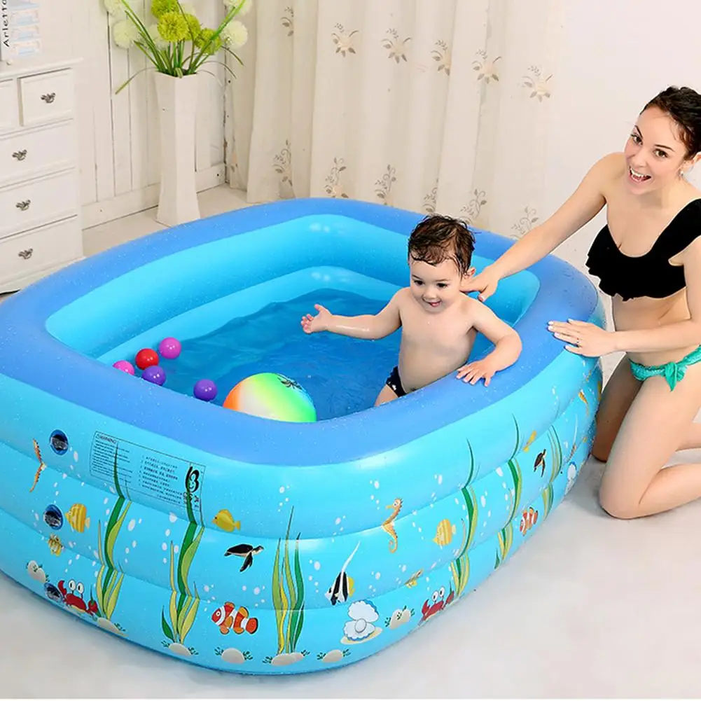 

1.3M Three-ring Baby Pool Inflatable Printing Baby Swimming Pool PVC Playing Bathing Pool For Kids Colchoneta Piscina Hot Sale