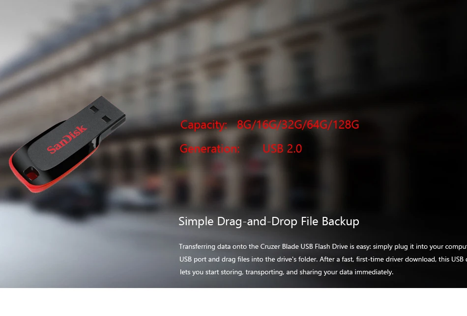 SanDisk USB флэш-накопитель форма лезвия U диск 4 ГБ 8 ГБ 16 ГБ 32 ГБ 64 ГБ 128 ГБ флеш-накопитель USB 2,0 карта памяти SDCZ50 для планшета и телефона