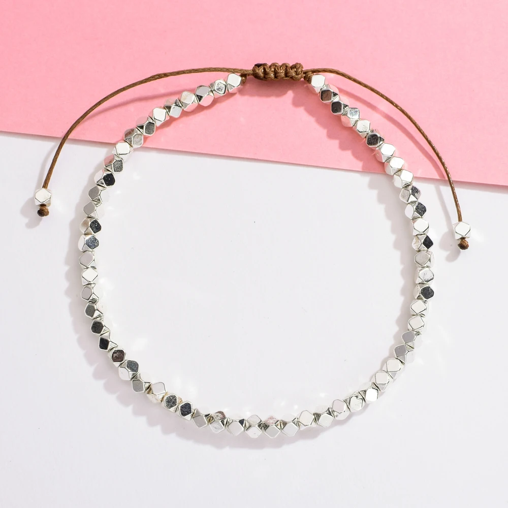 Fashion Minimalist Handmade Boho Bracelet Stone Hematite Beads Bracelet Jewelry Gift Friendship Women Accessories bracelet jewelry