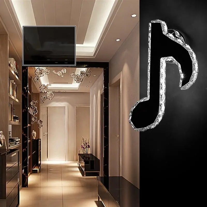 

K9 Crystal Bedroom Mount Light Fixture Note Shaped Crystal Mordern Surface Mounted LED Ceiling Lights For Living Room