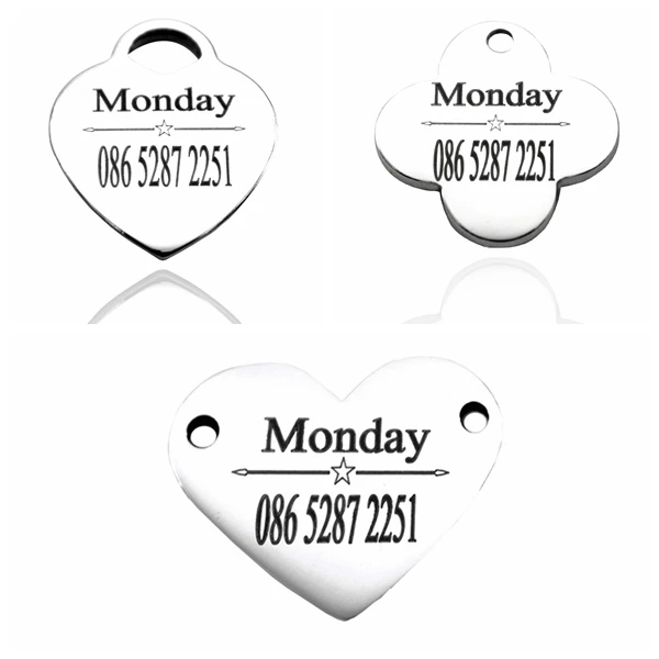 

Personalized Pattern Small Pet Dog ID Tag Custom Metal Stainless Steel Round Engraved Tags Collars For Small Dogs Cats