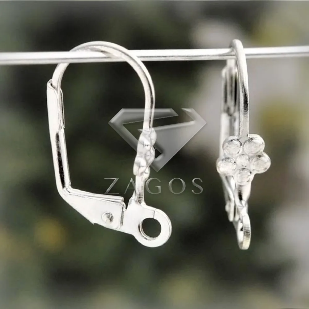 22Pcs Silver Lever Back Earring Components 18x10x2mm Earring Findings