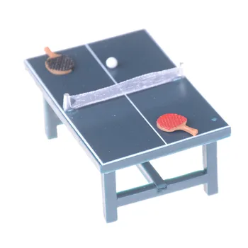 

1/12 Dollhouse Miniatures Furniture Tennis Table Bat and Balls Full Set Doll House Decor Toy for Children Dolls Accessories