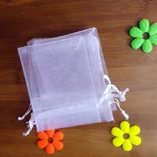 200 шт 10*15 см белая подарочная Сумка из органзы стенд для ювелирных украшений сумки Сумка на шнурке для браслетов/ожерелье/сумка из пряжи