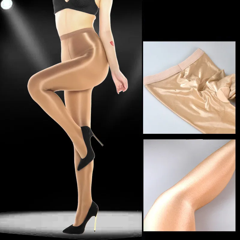 New 2019 70d Women S Sexy Oil Shiny Crotch Pantyhose Yarns Sexy Tights