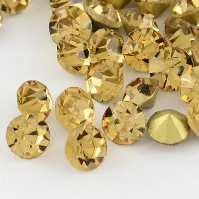 

Free Shipping ss22 5mm, 720Pcs/lot Point Back Rhinestone Light Colorado topaz Color Point Back Chaton