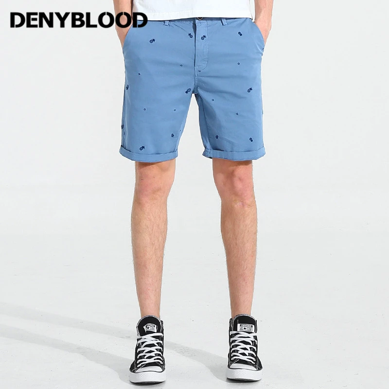 Мужские джинсы denyblood повседневные шорты Лето Новое поступление мужские брюки-Капри с принтом Бермуды короткие брюки YS003