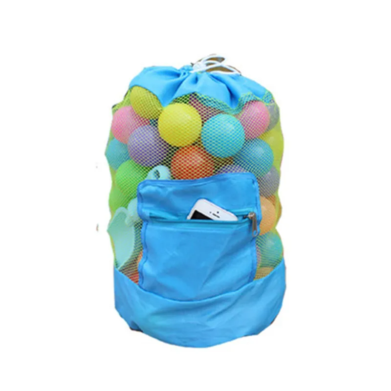 

Foldable Beach Toy Bag Sand Away Beach Storage Pouch Tote Mesh Bag Travel Toy Organizer Sundries Net Drawstring Storage Backpack