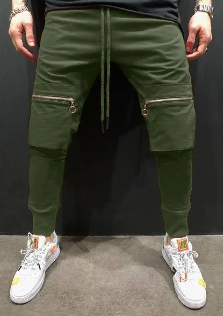 Европейский стиль подходящие цветные карманы на молнии мужские хип-хоп штаны для бега