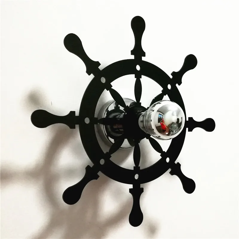 

NEW Boat Rudder Wall Lamp Home Decor Warm Night Light E27 Bulb Kid Bedroom Art Decoration Projection Shadow Acrylic Plate