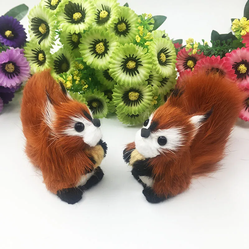 

3PCS/Creative cartoon small ornament squirrel plush pendant car furnishing articles animal toys