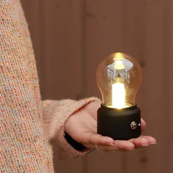 

LED Night Light Bulb USB Rechargeable Vintage Bedroom Bedside Desk Lamp Home Decoration Lights MAL999
