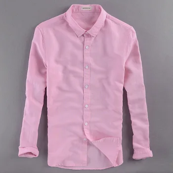 

2020 men in the autumn of cultivate one's morality comfortable breathable cotton and linen shirt long sleeve shirt