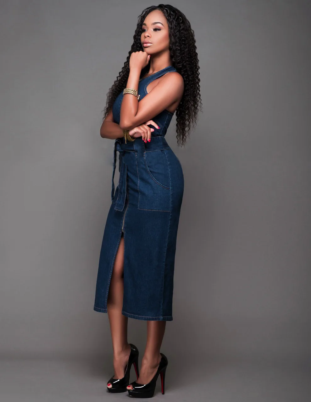 2017 new summer Dear lover Women Summer Denim dresses vestido jeans