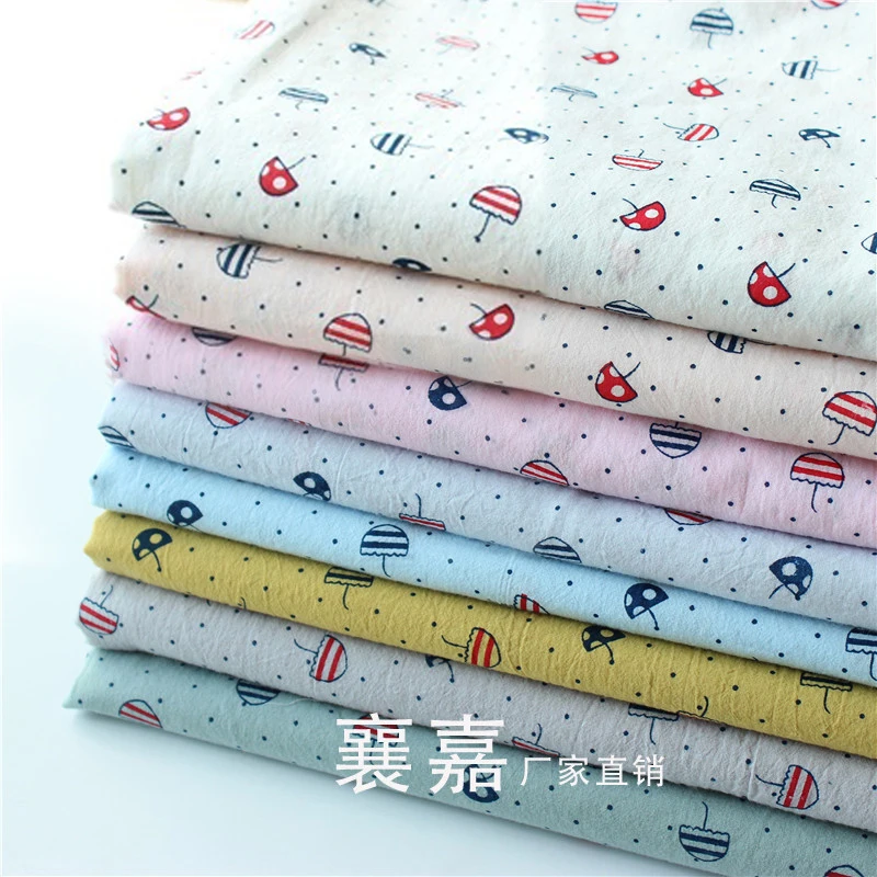 

100*140cm Small floral Fabric Drape Cotton and Linen Double Gauze Crepe Baby Clothes Fabric Ladies Skirt Sleepwear Fabrics D20
