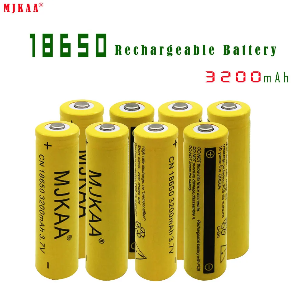 

8pcs 3200mah 18650 Rechargeable Batteries(Not AA battery) 3.7v Lithium Li-ion Battery Flashlight laser 18650 3.7V 18650 Battery