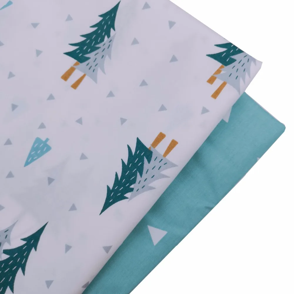 

Syuss Blue Trees Printed Cotton Fabric For DIY Patchwork Quilting Tissue Handwork Cloth Sewing Baby Sheets Dress Home Textile