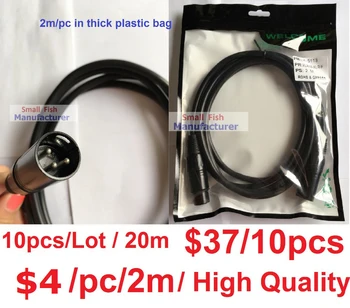 

10xLot 2 Meter Length 3-pin Signal Connection DMX Cable For Stage Light Accessories DMX Signal Line Wire DJ Disco Equipments