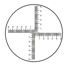 DIV = 0,1 мм Микрометр окуляра для биологического микроскопа со шкалой сетки поперечная линейка 6-0-6 Измерение площади диаметр 20 мм