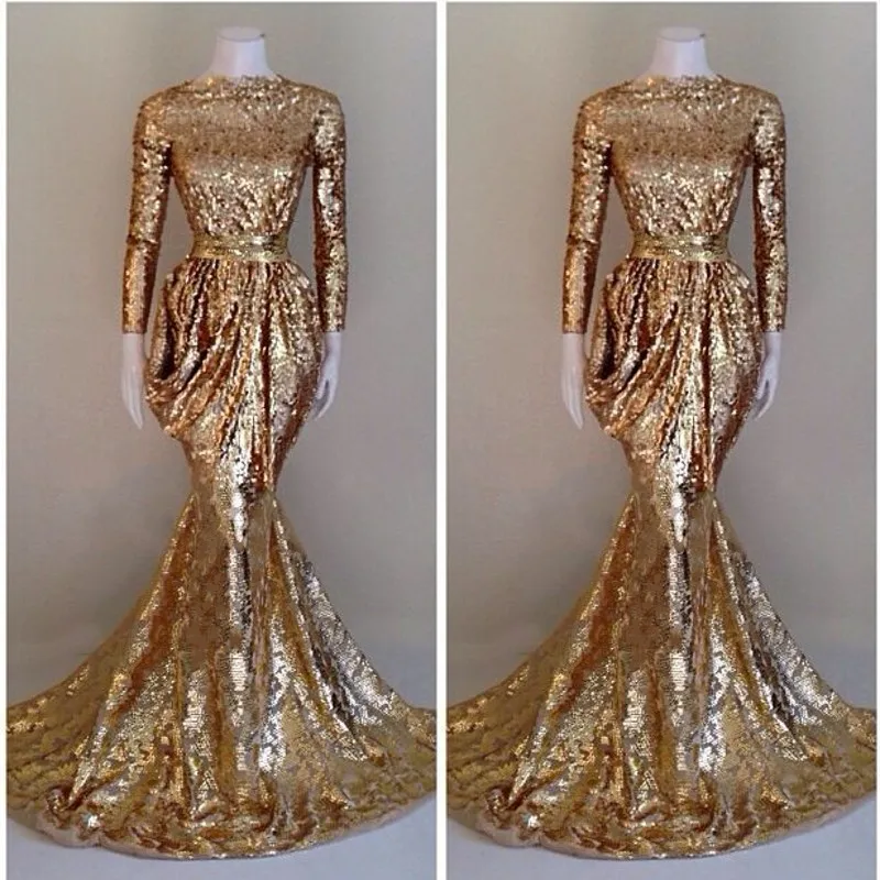 long sleeve gold dress plus size