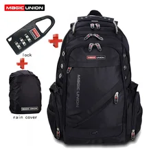 MAGIC UNION Brand Men’s Travel Bag Man Backpack Polyester Bags Waterproof Shoulder Bags Computer Packsack With Lock Raincover