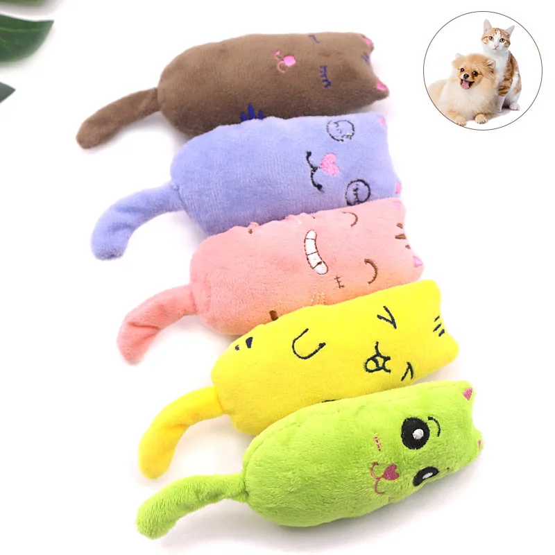 2019 Funny Interactive Plush Cat Toy Kitten Chewing Bite Teeth Grinding