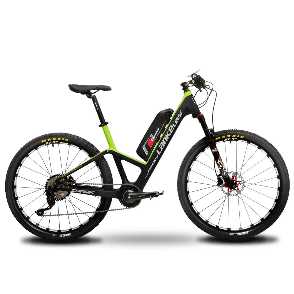 27,5 дюймовый электровелосипед велосипед два колеса Электрический велосипед 350 Вт 48 В 11AH углеродное волокно горный легкий Электрический скутер - Цвет: black green
