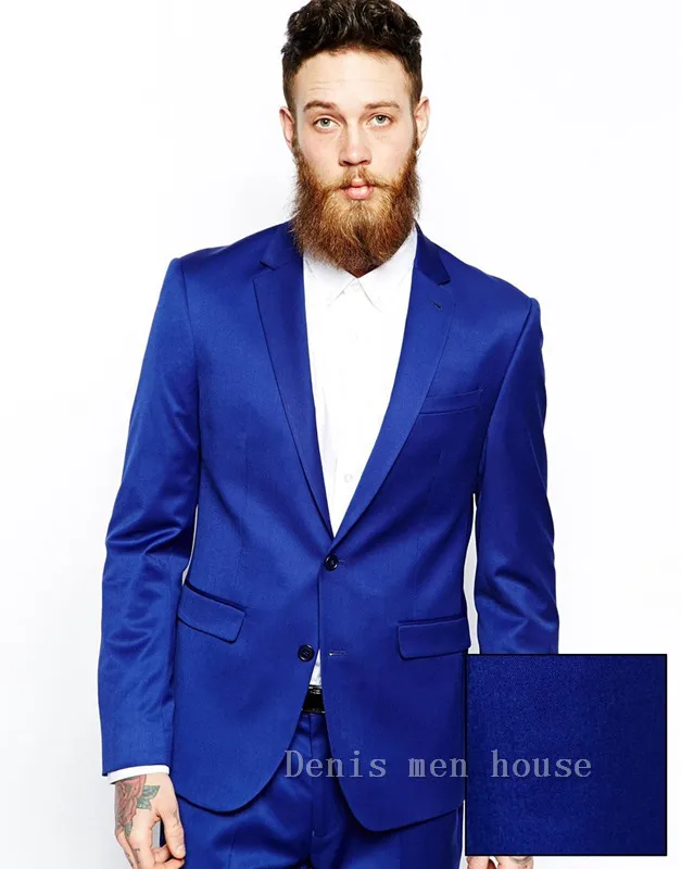 High Quality Custom Made Royal Blue Groom Tuxedos Official 2018 Wedding Formal Men Suits Bridegroom tuxedos(Jacket+Pants) | Мужская