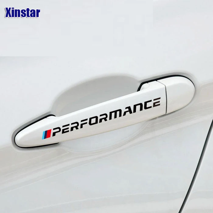 

4pcs M Power Performance car door handle sticker for bmw E38 E39 E46 E53 E60 E61 E64 E70 E71 E85 E87 E90 E83 F10 F20 F21 F30 F35