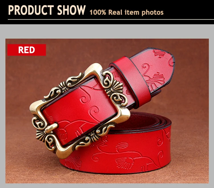 designer belts women Fashion Wide Genuine leather belts for women Vintage Floral Pin buckle Woman belt High quality second layer Cow skin jeans strap waist belt for women