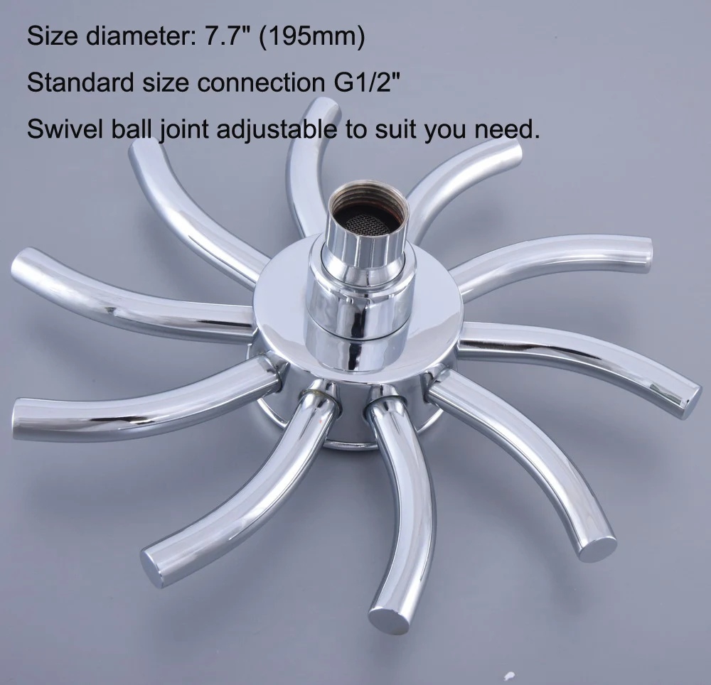 Chrome Rainfall Showerhead Bathroom Shower Faucet Head Rain Shower Head Bathroom Top Sprayer Ksd229