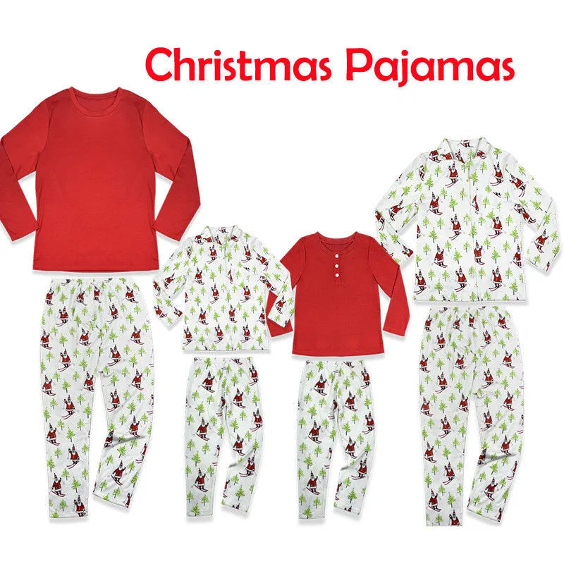 2018 famille correspondant noël pyjamas PJs ensembles enfants adulte noël vêtements de nuit vêtements de nuit famille décontracté Santa vêtements ensemble