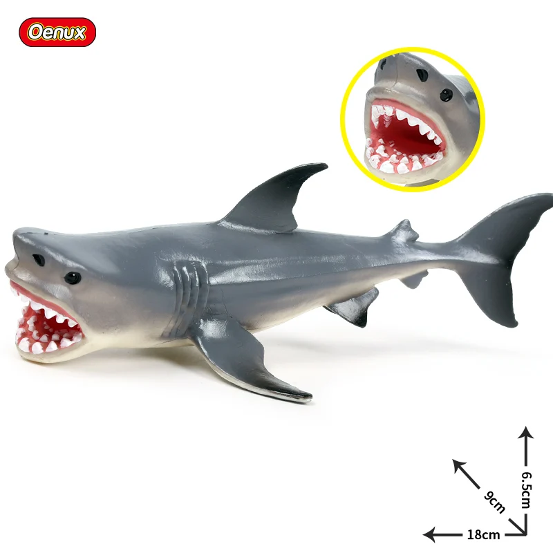 Oenux, новинка, морская жизнь, морские животные, мегалодон, Кит, большая акула, модель, фигурка, ПВХ, Акула, фигурки животных, игрушки, детский подарок - Цвет: Shark 3