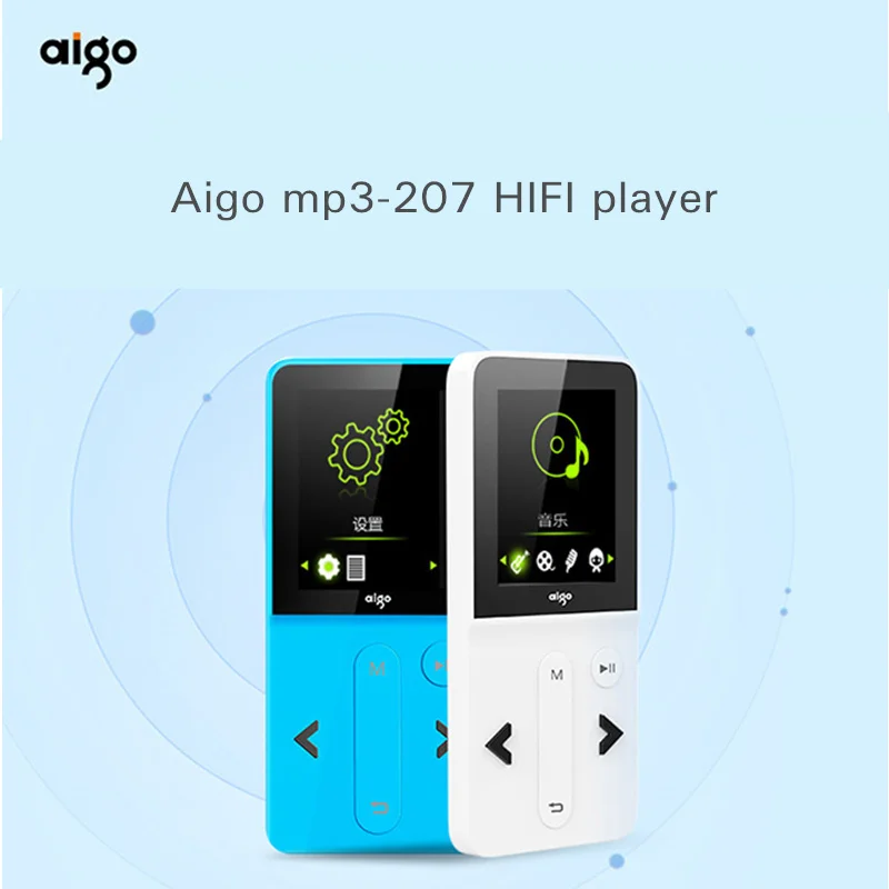 AIGO 207 MP3 плеер HIFI мини-плеер Loseless стерео Спорт портативный музыкальный TFT экран плеер функция записи TF карта