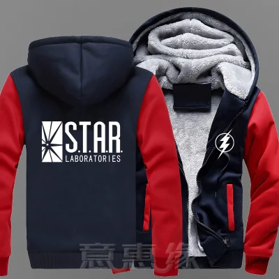 04 Новая толстовка с капюшоном в стиле аниме «флэш» S.T.A.R. Labs пальто куртка зимняя мужская толстая молния толстовка - Цвет: 04