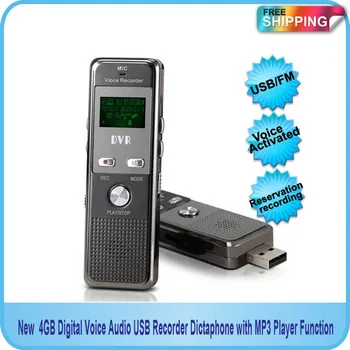 

New 4GB Digital Voice Audio USB Recorder Dictaphone with FM Radio MP3 Player Function Free Shipping!