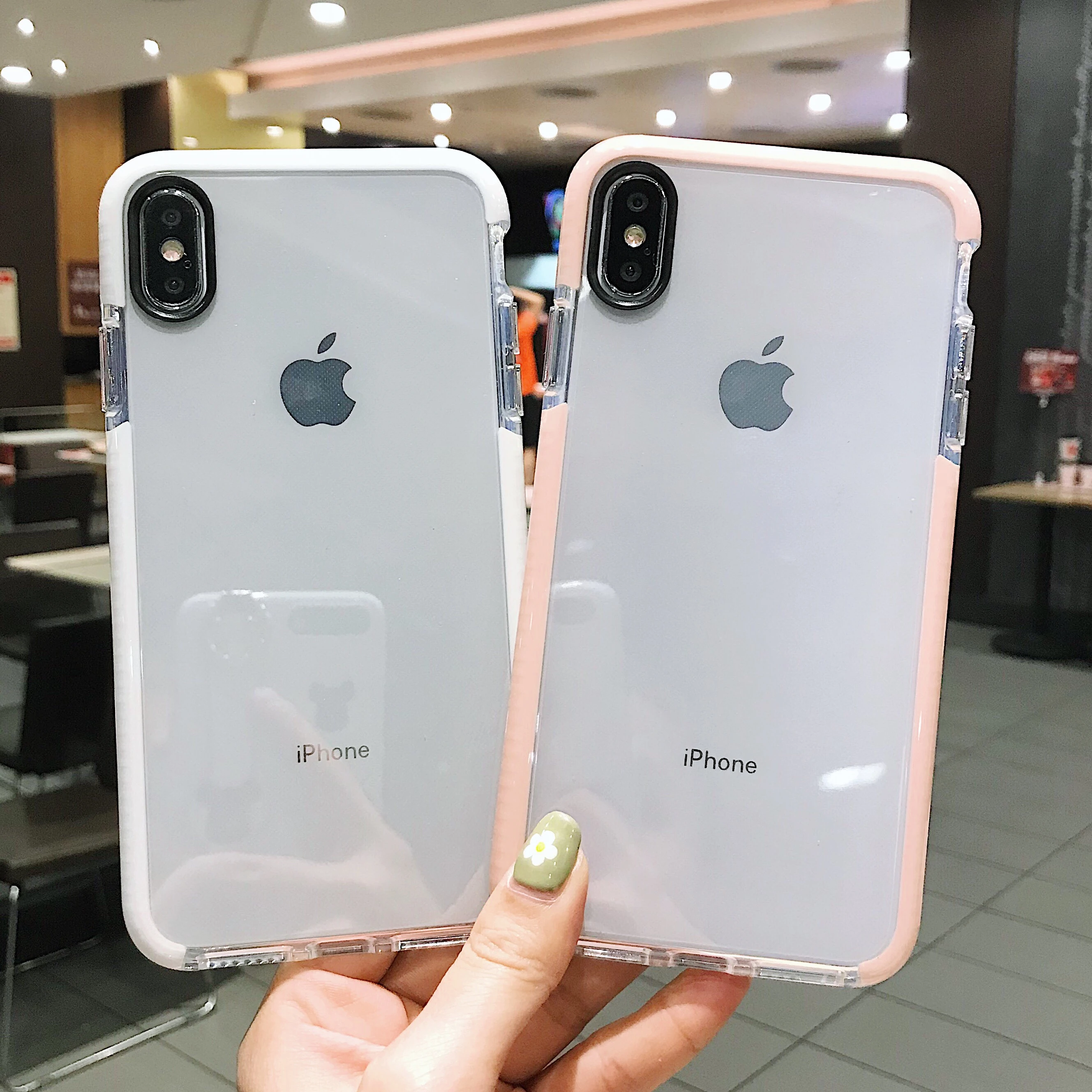 Anti Knock Shockproof Case For Iphone 11 Pro Max X Xr Xs Max Transparent Soft Case For Iphone 6 6s 7 8 Plus Candy Frame Cover Fitted Cases Aliexpress